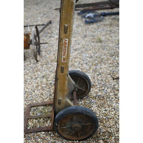 21 - A vintage 'Slingsby' wood framed porters sack truck