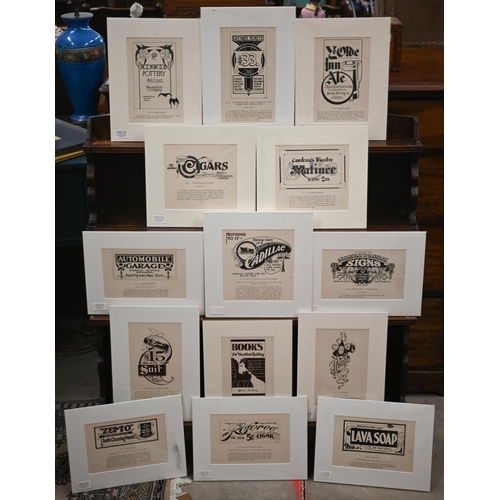 318 - Box of mounted American black and white book plates from a limited edition sign painting manual, 190... 