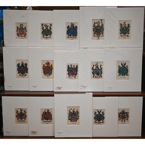 321 - Approx thirty colour plates of Heraldic shields, circa 1900 (box)