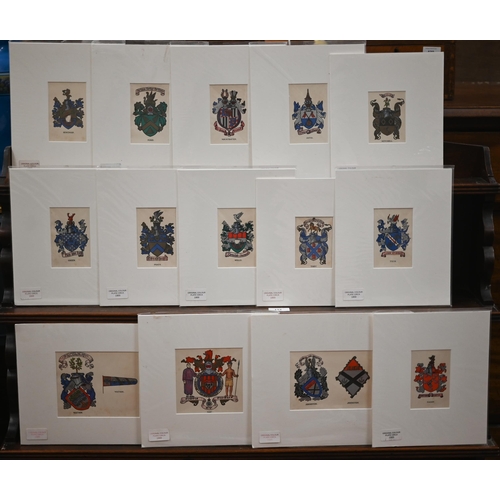 321 - Approx thirty colour plates of Heraldic shields, circa 1900 (box)