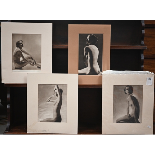 324 - Mixed mounted prints including nude photographic prints, botanical studies, costume plates etc (box)