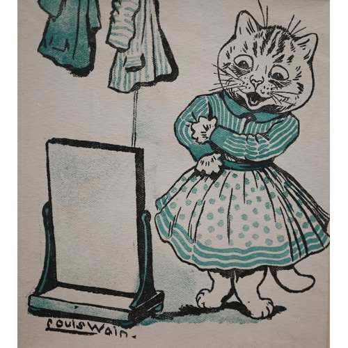 325 - Mounted prints including Louis Wain's Merry Times Annual, and Tatler cartoons etc (box)