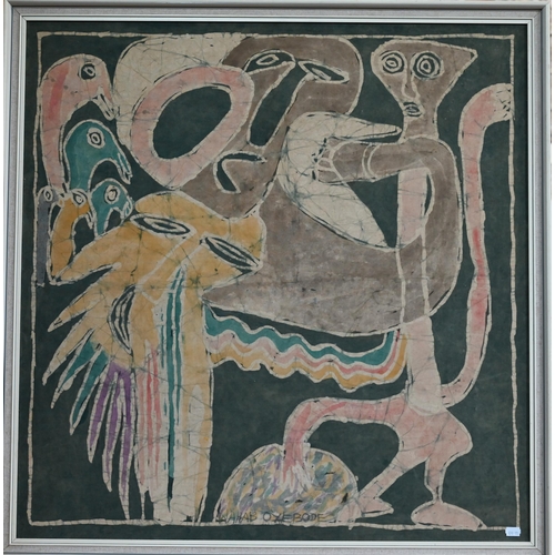 345 - Five various Balinese/Indonesian silk batik prints, two signed Werkudara and Kesawasidi (5)