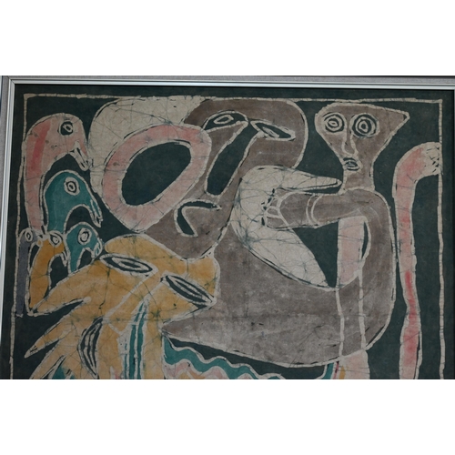 345 - Five various Balinese/Indonesian silk batik prints, two signed Werkudara and Kesawasidi (5)