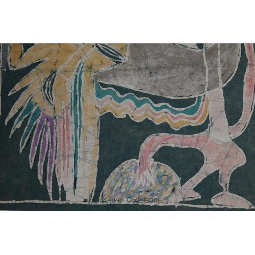 345 - Five various Balinese/Indonesian silk batik prints, two signed Werkudara and Kesawasidi (5)