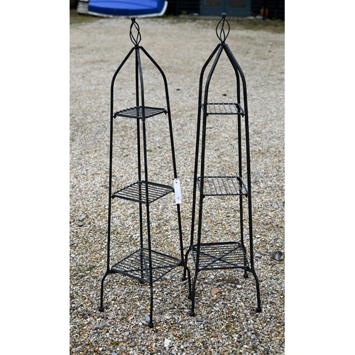 37 - A pair of three tier folding plant stands (2)