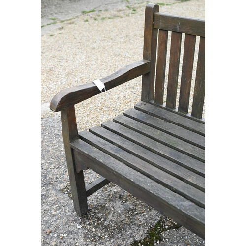 9 - A weathered teak garden bench, 150 cm long