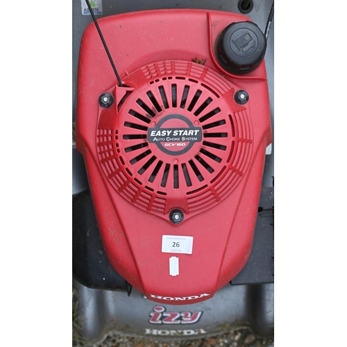 26 - A Honda GCV160 petrol lawn mower, c/with grass collector, a/f