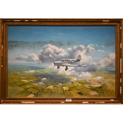 337 - David Selway - Percival Proctor, oil on canvas, signed, 49 x 74 cm and John D Jones - Trio of Spitfi... 