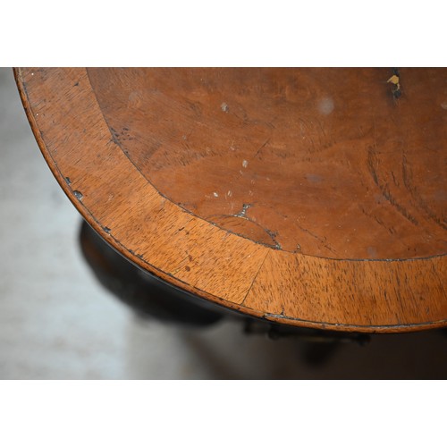 201 - A walnut crossbanded kidney shaped dressing table with five drawers on shell carved cabriole support... 