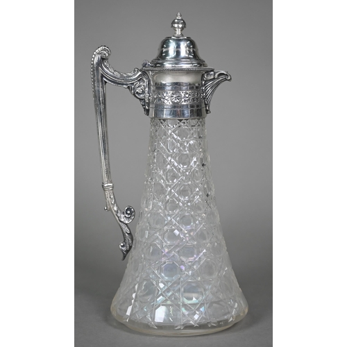 14 - A Georgian cordial glass with ogee bowl and opaque twist stem, conical foot with pontil mark (chip t... 