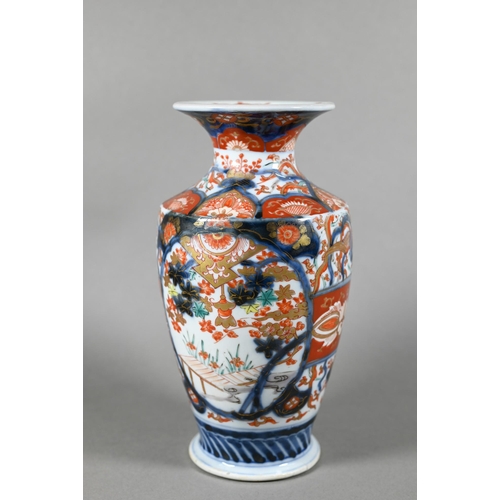 63 - A pair of 19th century Japanese Imari vases, Meiji period (1868-1912) painted with phoenix, landscap... 