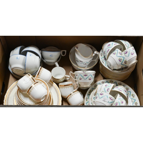 10 - # A Copeland Spode BOAC 18 piece tea set, to/w a Crown Staffordshire tea service and an Aynsley gilt... 