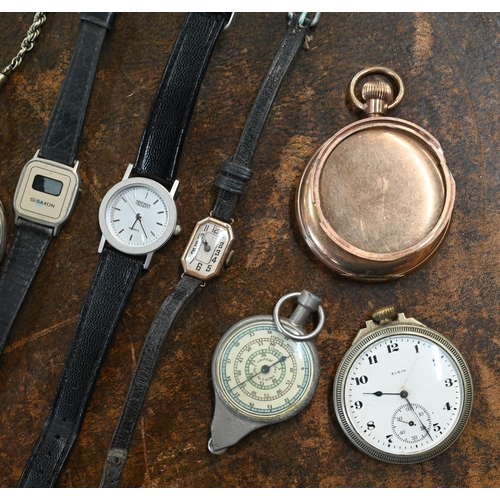 104 - A late Victorian silver pocketwatch with screw-back and Waltham movement, Birmingham 1900, to/w a la... 