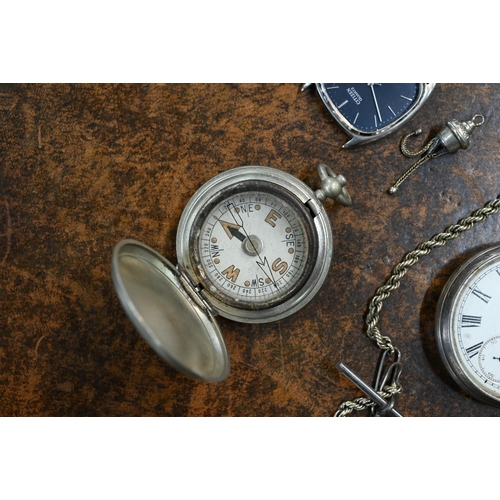 104 - A late Victorian silver pocketwatch with screw-back and Waltham movement, Birmingham 1900, to/w a la... 