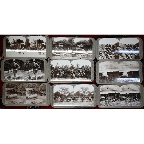 111 - A set of one hundred Realistic Travels World War I stereoscopic photographs depicting trench warfare... 