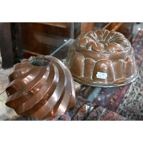 130 - Two Victorian copper jelly moulds