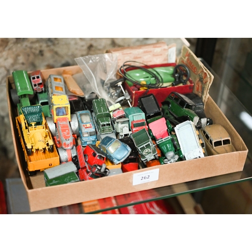 262 - A boxed Schuco Telesteering Car with spare steering springs (box cover a/f) to/w various other vinta... 