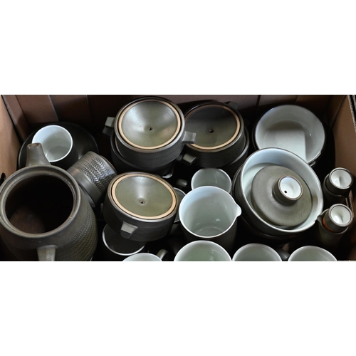 3 - A quantity of green-glazed Denby dinnerware (2 boxes)