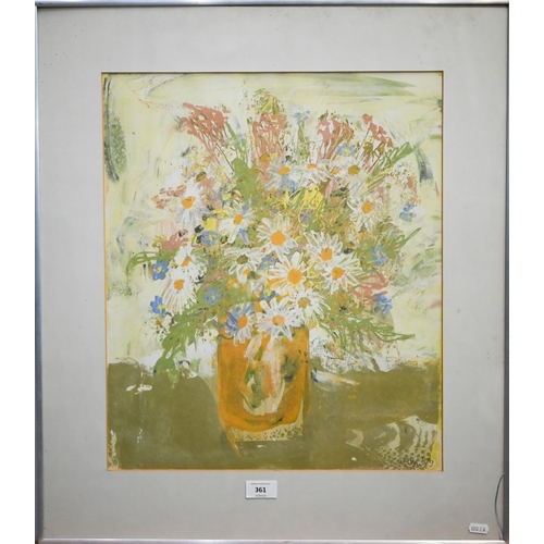 361 - Kay Ohsten - 'Flowers', silkwork monoprint, signed, 49 x 41 cm