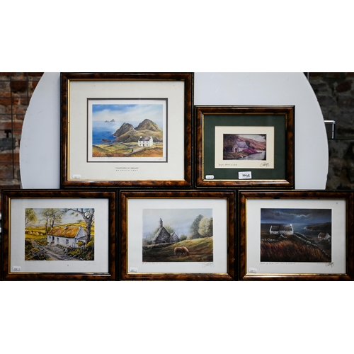 366 - Philip Gray - Five pencil signed prints of views of Ireland, 18 x 23 cm the largest (5)