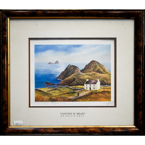 366 - Philip Gray - Five pencil signed prints of views of Ireland, 18 x 23 cm the largest (5)