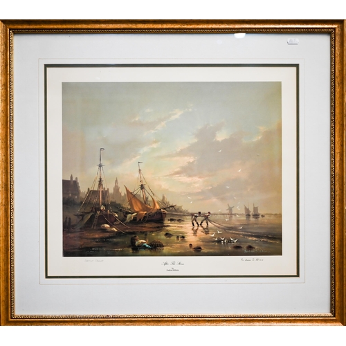 367 - # Five various pictures - E C Burrows - Tall ships, oil on canvas, signed, 49 x 59 cm; Terence Cuneo... 