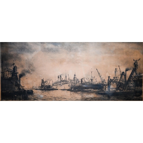 367 - # Five various pictures - E C Burrows - Tall ships, oil on canvas, signed, 49 x 59 cm; Terence Cuneo... 