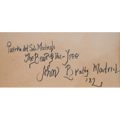 380 - John Bratby 'Puerto del sol Madrid, The Bear of the tree', pencil sketch, signed and dated '82, 43 x... 