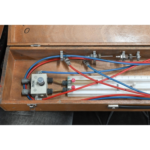 393 - A Perflow water pressure gauge in wooden case