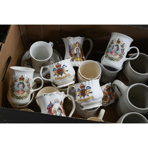 4 - # Various George V and later Royal commemorative china to/w four German beer steins and two pewter t... 