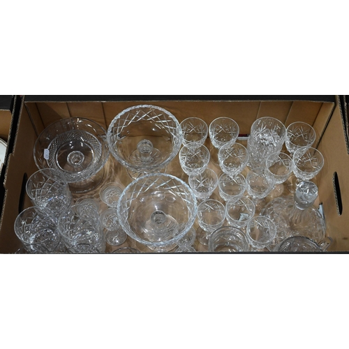 57 - # A large quantity of good quality cut drinking glasses, bowls, comports, jugs, etc - includes Water... 