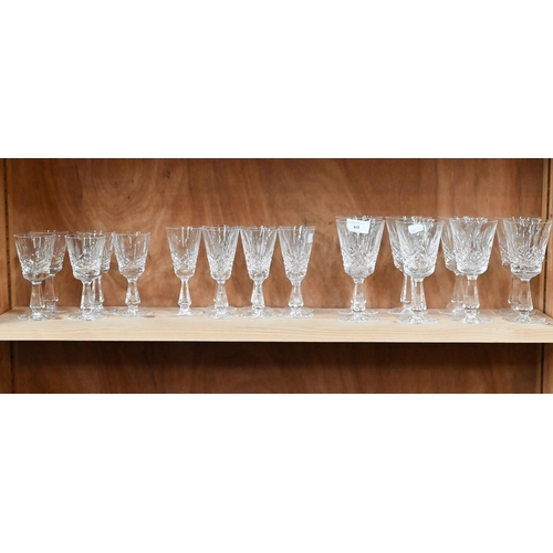 60 - AMENDMENT - NOT LISMORE A set of eight Waterford 'Lismore' wine glasses, to/w seven sherry glasses a... 