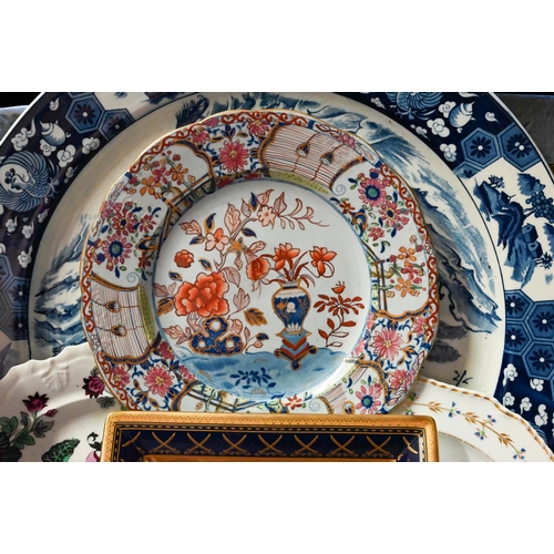 73 - # Two Regency Mason's ironstone plates with chinoiserie decoration, to/w a Derby plate with blue and... 