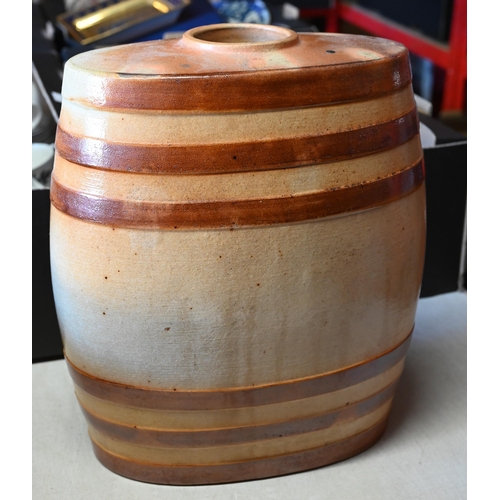 78 - # A Victorian stoneware spirit barrel with Royal Coat of Arms, impressed for J. Stiff, London Potter... 