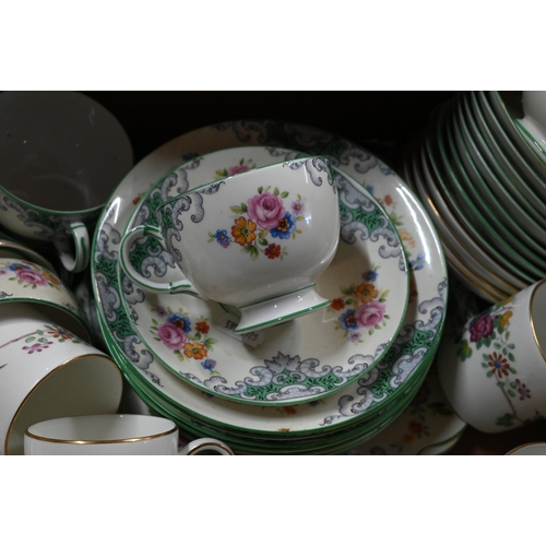 8 - A Foley china floral-printed tea service, a Wedgwood 'Cuckoo' coffee set and an Aynsley 'Blue Wheat'... 