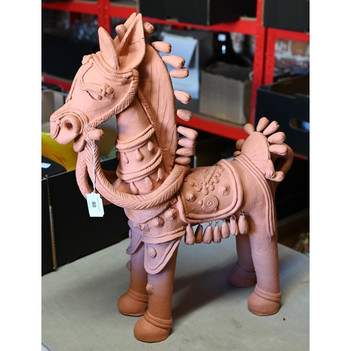 80 - An Indian terracotta horse, 50 cm high