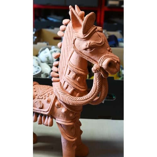 80 - An Indian terracotta horse, 50 cm high