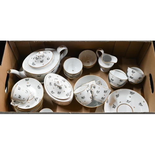 9 - A Regency Newhall part tea service with floral-painted decoration, inscribed beneath 'No. 46', in ma... 