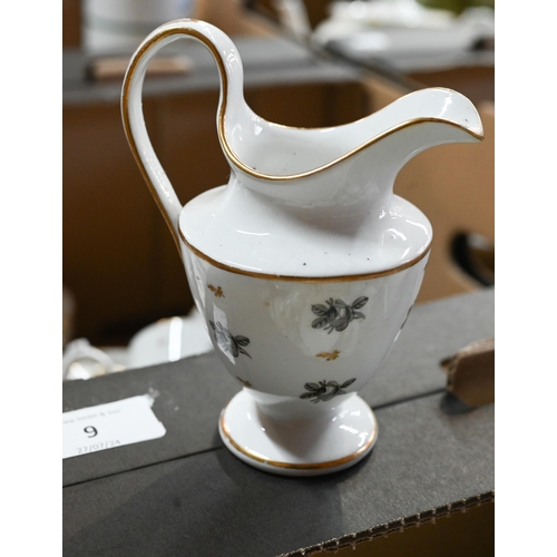 9 - A Regency Newhall part tea service with floral-painted decoration, inscribed beneath 'No. 46', in ma... 