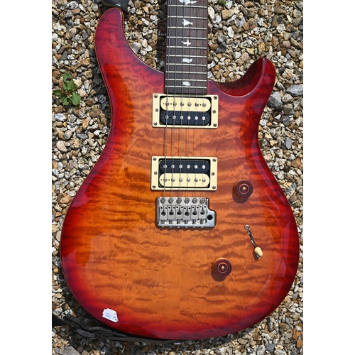 396 - A PRS SE (Student Edition) Custom sunburst electric guitar, 98 cm o/a, c/w PRS padded gig bag