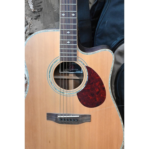 397 - A Freshman Apollo Collection electro-acoustic guitar, model 2DC, serial no. AAAF14574 C/W CNB padded... 