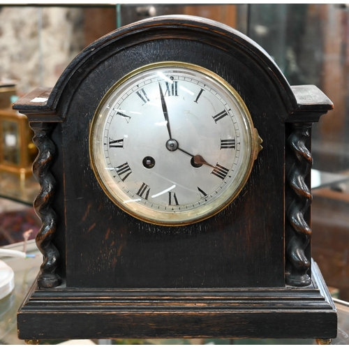 421 - # An early 20th century French oak cased mantel clock with Vincenti Medaille d'Argent eight day move... 