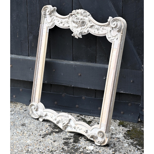 423 - An ornate lime wood picture frame (a/f) 82 cm x 66 cm o/a