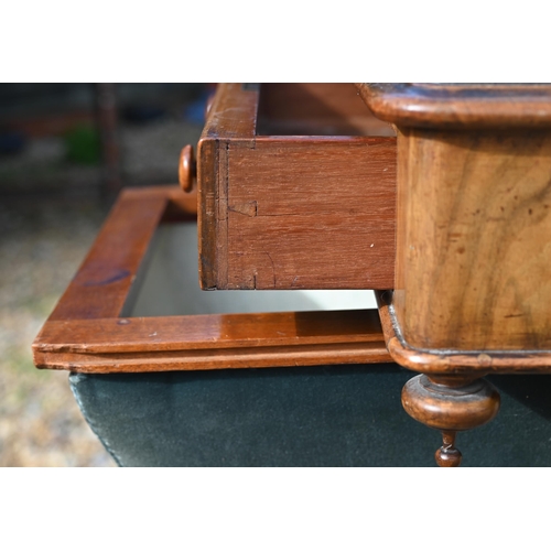 548 - # A Victorian walnut sewing table on barleytwist base with carved legs, 55 x 40 x 76 cm high