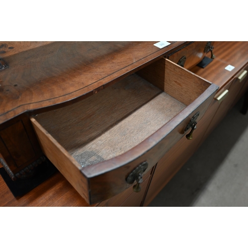 103 - A Regency mahogany toilet mirror, bevelled rectangular plate in turned frame from two drawer platfor... 