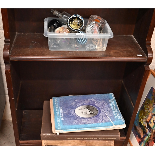 139 - Antique mahogany waterfall bookcase with six shelves, 70 x 28 x 212 cm