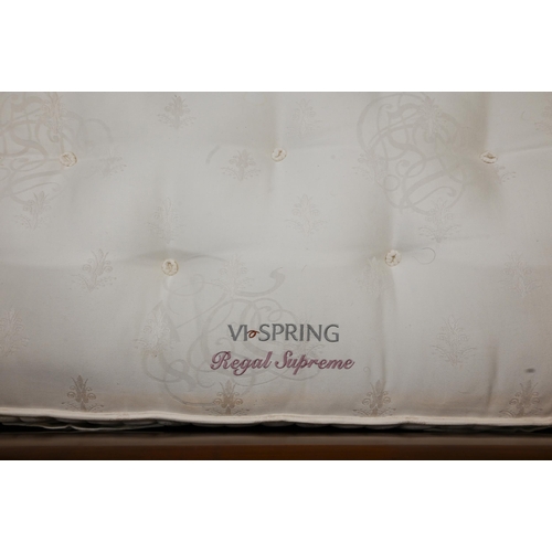 150 - A Brigitte Forestier cherrywood kingsize sleigh bed with Vispring Regal Supreme mattress and divan b... 