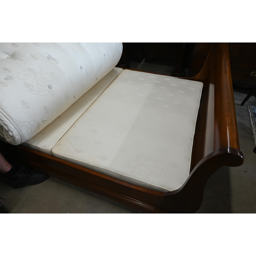 150 - A Brigitte Forestier cherrywood kingsize sleigh bed with Vispring Regal Supreme mattress and divan b... 