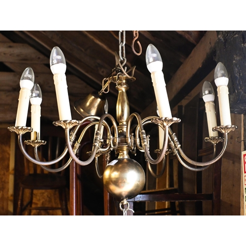 165 - Dutch style eight branch chandelier/electrolier